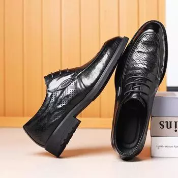 Мужские кожаные сандалии, деловые, повседневные, мужские, полые, трендовые, остроносые, кожаные туфли, дышащие, нескользящие, мужские туфли 38