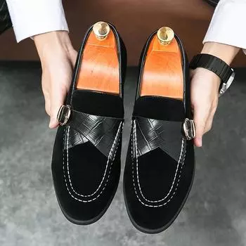 Мужские кожаные туфли большого размера, осенние новые повседневные бизнес-лоферы на одной педали в британском стиле, туфли Doudou 38