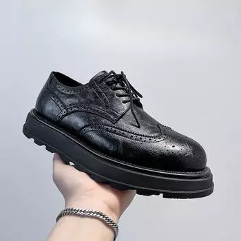 Мужские кожаные туфли Brock, новые, формальные, деловые, увеличивающие рост, повседневные, свадебные, для жениха, 98848-A 40 чёрный