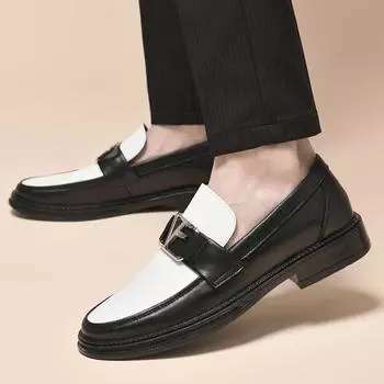 Мужские кожаные туфли, деловые кожаные повседневные мужские туфли, мужские английские туфли из мягкой кожи, модельные туфли для свадебной вечеринки 38 чёрный