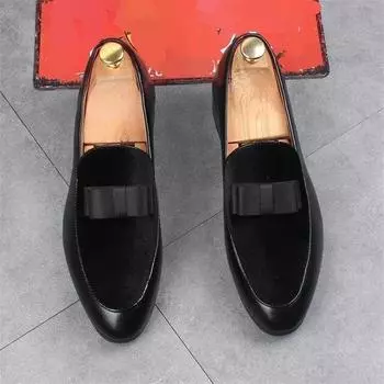Мужские кожаные туфли для свадебной вечеринки с бантом, модные мужские лоферы для вождения, мокасины, мужские повседневные туфли без шнуровки на плоской подошве 37 красный