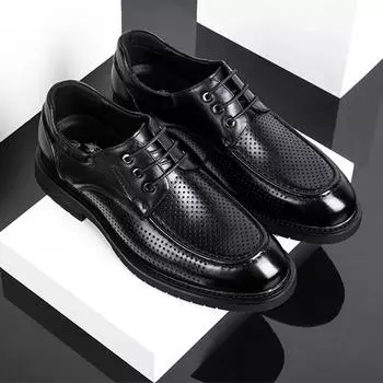 Мужские кожаные туфли из коровьей кожи, мужские туфли из натуральной кожи, деловые сандалии, повседневные дышащие туфли для мужчин 39