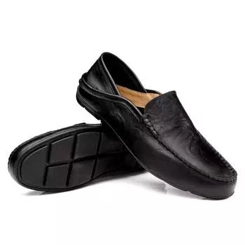 Мужские кожаные туфли Классические деловые туфли для мужчин Повседневные лоферы в британском стиле Яппи Формальная кожаная обувь для мужчин 37 чёрный