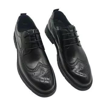Мужские кожаные туфли, кожаные туфли, черные, на шнуровке, мужские туфли, деловые туфли Brock 19709-7 38 чёрный