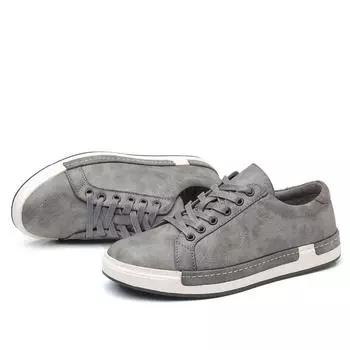 Мужские кожаные туфли-лодочки Cutlow Fashion Leisure Мужская обувь Удобные мужские туфли на плоской подошве Винтажный дизайн Обувь для мужчин 6 чёрный