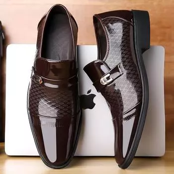 Мужские кожаные туфли, модные классические туфли-оксфорды, деловая, офисная, повседневная, удобная обувь для мужчин 38 чёрный