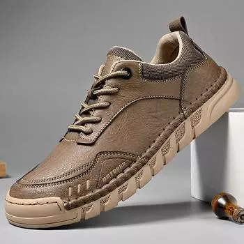 Мужские кожаные туфли на шнуровке Повседневная обувь 39 чёрный