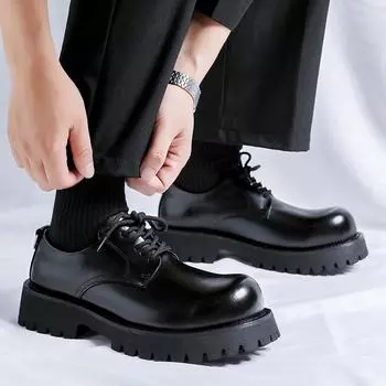 Мужские кожаные туфли на шнуровке, повседневные, деловые, оксфорды, британский стиль, свадебные туфли на плоской подошве, мягкие, дышащие, для прогулок, офисные туфли для мужчин 6.5