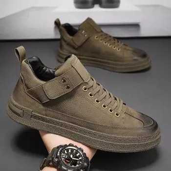 Мужские кожаные туфли на шнуровке весна-осень новые повседневные мужские туфли для отдыха на открытом воздухе простые деловые кожаные туфли на мягкой подошве обувь для мужчин 7