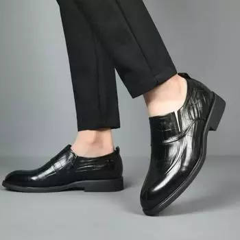 Мужские кожаные туфли, натуральная кожа, черные маленькие корейские мужские туфли, деловые мужские туфли из воловьей кожи 39 светло-коричневого