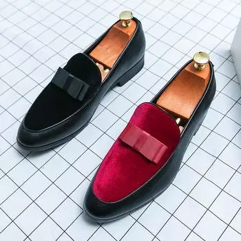 Мужские кожаные туфли Slip-On Мужские туфли Повседневные мокасины Вечерние туфли для светских мероприятий Обувь Официальная обувь класса люкс Модные свадебные туфли для жениха 39 красный