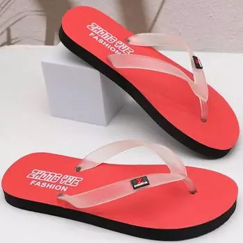 Мужские красные нескользящие летние пляжные шлепанцы - праздничные, износостойкие, повседневные сандалии без запаха 41-42