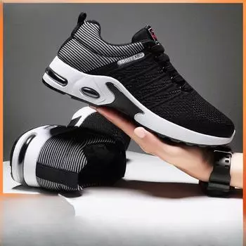Мужские кроссовки 2024 года, большие размеры, дышащие, трикотажные, спортивные, теннисные кроссовки, модные, со шнуровкой, для ходьбы, бега, тренажерного зала, амортизация 39