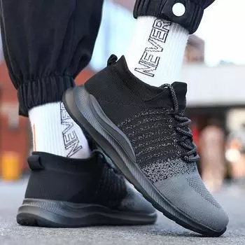 Мужские кроссовки 2024 года, новые эластичные кроссовки для повседневного бега, дышащая внутренняя часть, увеличивающая рост, мягкая подошва, удобная мужская обувь 36 синий