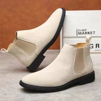 Мужские кроссовки 2024 года, осень, мужские, заостренные, роскошные, повседневные, ботильоны, на плоской подошве, брендовые, модные, британские, трендовые, короткие ботинки челси 38 коричневый