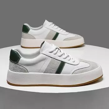 Мужские кроссовки 2024 Новые повседневные нескользящие модные кроссовки на плоской подошве с кружевной петлей 38 светло-коричневого