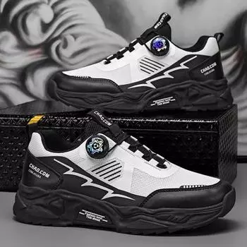 Мужские кроссовки 2025 года, новые модные дышащие кроссовки с вращающейся пряжкой, мягкая подошва на все времена, повседневная обувь для мужчин, теннисные туфли для мужчин 39