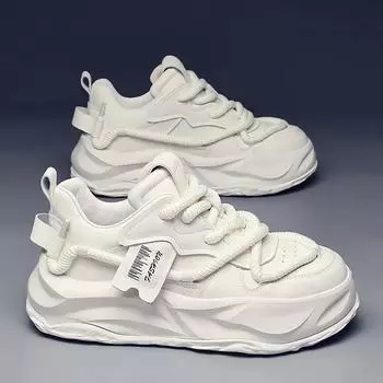 Мужские кроссовки 2025 года, новые трендовые дизайнерские повседневные туфли, белые дышащие кроссовки для бега, скейтбординга, теннисные туфли Zapatillas De Hombre 39 серый