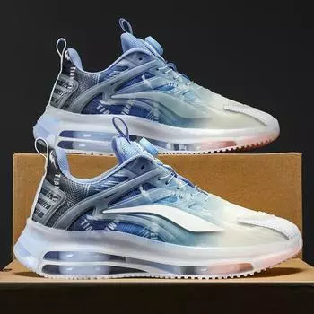 Мужские кроссовки 2025 года, осень, новые смешанные цвета, повседневная обувь, вращающаяся пряжка, сетчатые кроссовки, роскошные теннисные туфли для скейтбординга 33 небесно-голубой