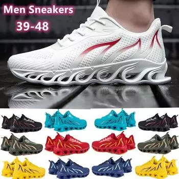 Мужские кроссовки 36-48, дышащие кроссовки, уличная спортивная модная удобная повседневная мужская обувь для спортзала для пар 36 жёлтый