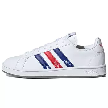 Мужские кроссовки Adidas Grand Court Base Beyond Paint Stroke White Royal Scarlet Cloud-White Royal-Blue GX5761