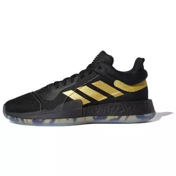 Мужские кроссовки adidas Marquee Boost Low Black Metallic Gold Core-Black Gold-Metallic EE8572