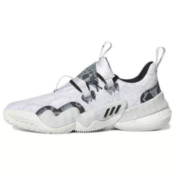 Мужские кроссовки adidas Trae Young 1 Snakeskin белые светло-однотонно-серые кристально-белые H67753 39