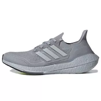 Мужские кроссовки adidas UltraBoost 21 Halo Silver Grey Grey-Two Solar-Yellow FY0432 40