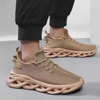 Мужские кроссовки Ah Fei Large Breathable Mesh для бега - летние кроссовки 2024 года с мягкой подошвой для спорта и отдыха 44 чёрный