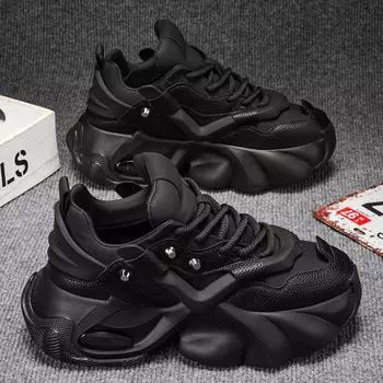 Мужские кроссовки Air Cushion на толстой подошве, увеличивающие рост, модные кроссовки для досок, повседневные мужские кроссовки на платформе, обувь для папы 39