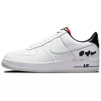 Мужские кроссовки Air Force 1 07 LV8 3 Peace Love Nike белые университетско-красные DM8148-100 42