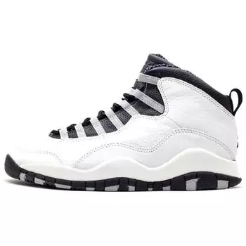 Мужские кроссовки Air Jordan 10 Retro Steel 2025 Белые Черные Светло-стальной-серый HJ6779-104 40.5