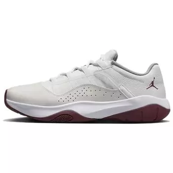Мужские кроссовки Air Jordan 11 CMFT Low Steel Grey Cherrywood белые светло-стальные-серые вишнево-красные DN4180-103
