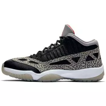 Мужские кроссовки Air Jordan 11 Retro Low IE Black Cement Fire-Red Cement-Grey White 919712-006