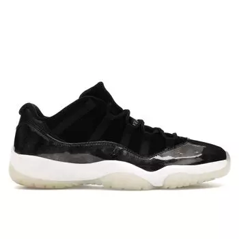 Мужские кроссовки Air Jordan 11 Retro Low Barons Черный металлик-серебристый-белый 528895-010