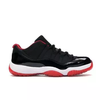 Мужские кроссовки Air Jordan 11 Retro Low Bred 2015 Черный черный истинно-красный-белый 528895-012