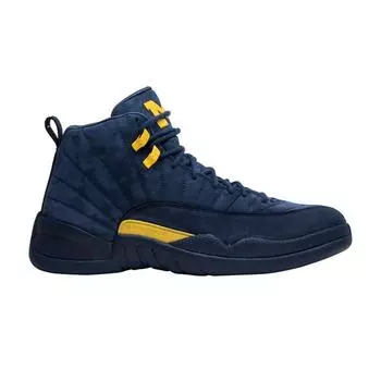 Мужские кроссовки Air Jordan 12 Retro Michigan синие темно-синие amarillo BQ3180-407