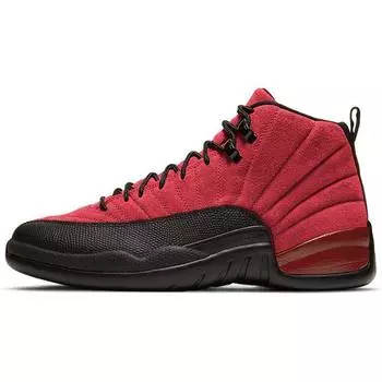 Мужские кроссовки Air Jordan 12 Retro Reverse Flu Game красные, красные, черные CT8013-602