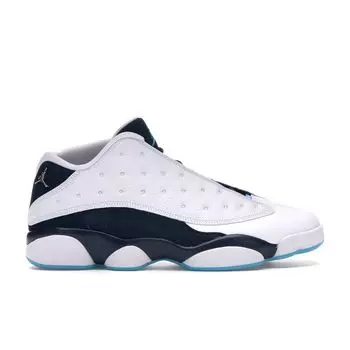 Мужские кроссовки Air Jordan 13 Low Hornets White Metallic-Silver Midnight-Navy 310810-107
