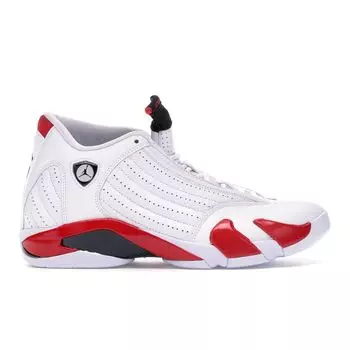 Мужские кроссовки Air Jordan 14 Retro Candy Cane 2019 Белый университетский-красный металлик-серебристый 487471-100