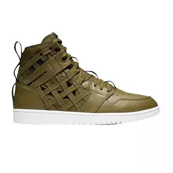Мужские кроссовки Air Jordan 1 High Cargo Olive Flak Зеленый бело-фиолетовый-черный CD6757-300