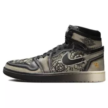 Мужские кроссовки Air Jordan 1 High Zoom Comfort 2 Da De Muertos кремово-черные, цвета слоновой кости FQ8155-010 44.5
