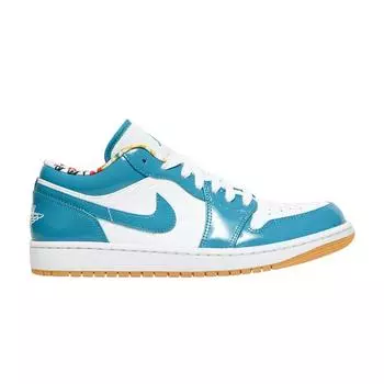 Мужские кроссовки Air Jordan 1 Low Barcelona белые Cyber-Teal DC6991-400 40.5