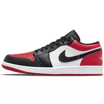 Мужские кроссовки Air Jordan 1 Low Bred Toe Gym-Red Black White 553558-612 46