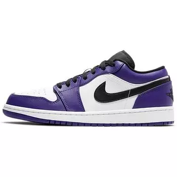 Мужские кроссовки Air Jordan 1 Low Court Фиолетовые Белые Черные 553558-500 44.5