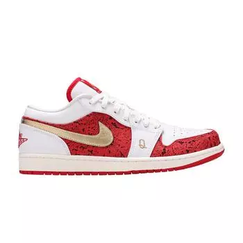 Мужские кроссовки Air Jordan 1 Low SE Spades Белый Университет-Красный Металлик-Золотой DJ5185-100 40.5