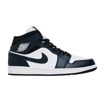 Мужские кроссовки Air Jordan 1 Mid Armory Navy Blue Black White 554724-411 45