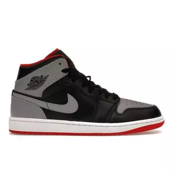 Мужские кроссовки Air Jordan 1 Mid Bred Shadow серо-черные цементно-серые DQ8426-006 46