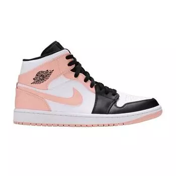 Мужские кроссовки Air Jordan 1 Mid Crimson Tint Оранжевый Белый Черный 554724-133 42.5