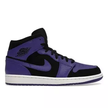Мужские кроссовки Air Jordan 1 Mid Dark Concord Purple Black Dark-Concord-White 554724-051